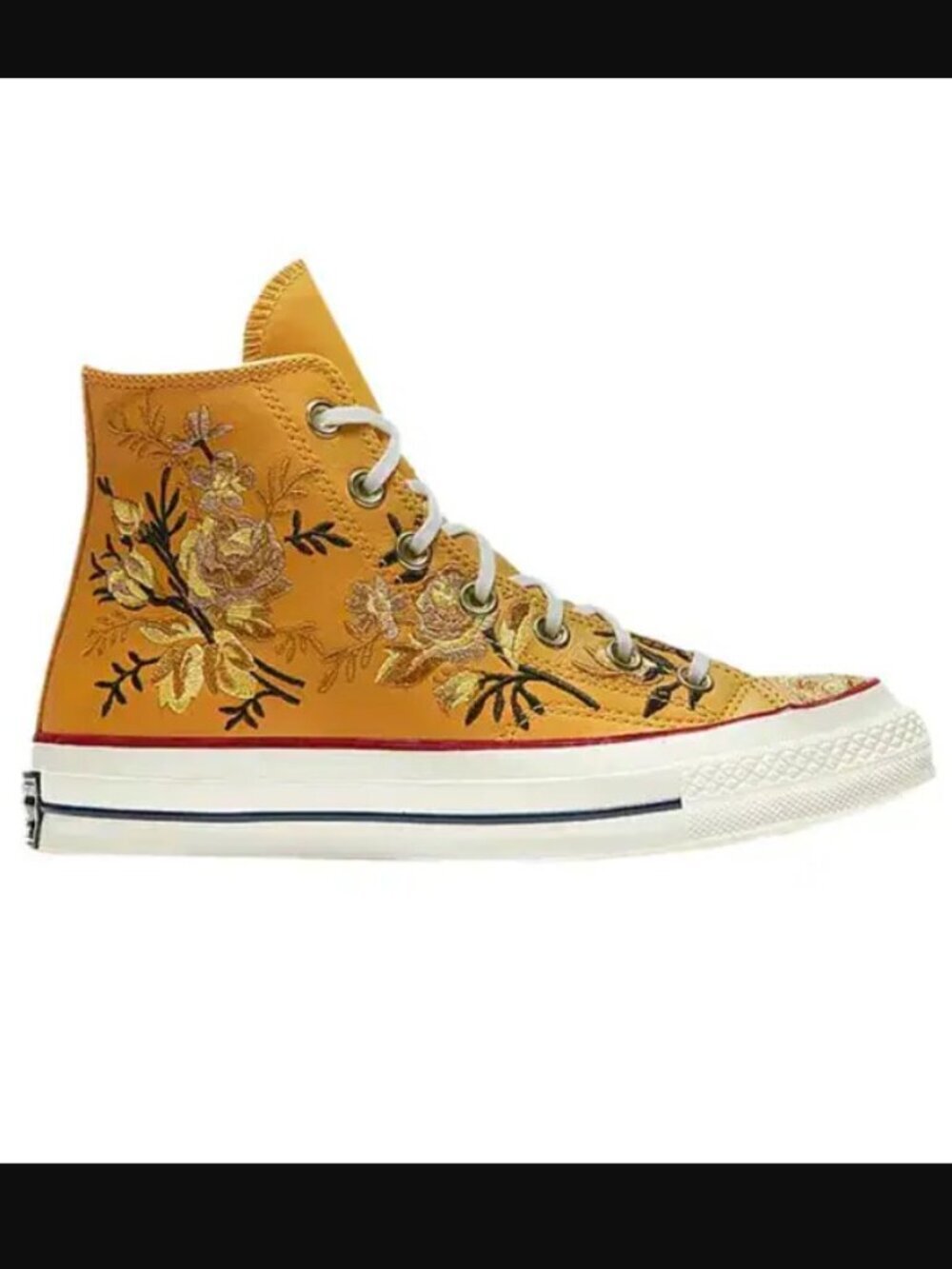 Converse Chuck 70 High 'Parkway Floral Embroidery' Sneakers in Turmeric Gold